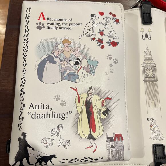 Loungefly Disney Classic Books 101 Dalmatians Convertible Crossbody Bag - Picture 4 of 12